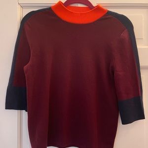 Tory Burch Maroon Mock Neck Turtleneck